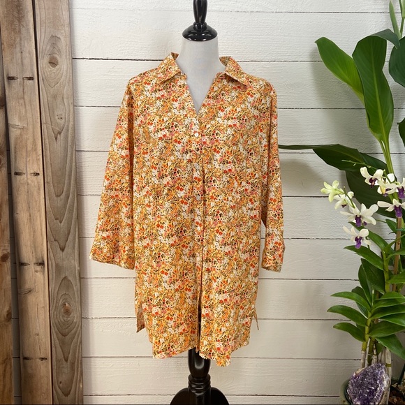 Basic Editions Tops - 🎄Basic Editions Long Sleeve Button Down 3X Shirt